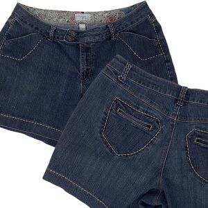 Vintage 90’s Venezia Woman’s Denim Blue Jean Shorts 16 Y2K Pockets Stitching